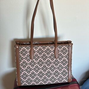 Kate Spade Brown Floral Tote Bag